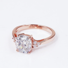 Personalized sterling silver 2 carat diamond engagement moissanite diamond ring