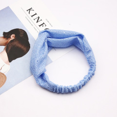Vintage girl Hair Accessories headband Bowknot fabric solid color hair bands