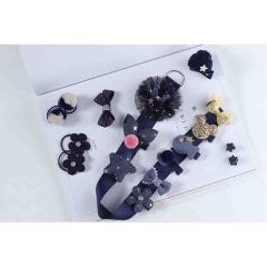 18 pcs handmade hairpin Girls flower hair clip elastic hairband with box