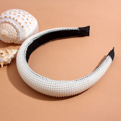 Wholesale Korea Hair Accessories wedding  custom HeadBand Women Fabric Tie Plastic Pearl knot Headband