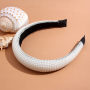 Wholesale Korea Hair Accessories wedding  custom HeadBand Women Fabric Tie Plastic Pearl knot Headband