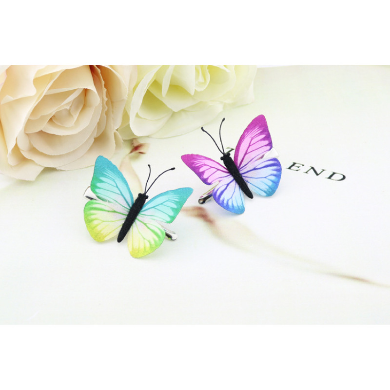 Wholesale beautiful baby children cloth girls colorful stereoscopic butterfly hair clips for kids Wholesale beautiful baby children cloth girls colorful stereoscopic butterfly hair clips for kids