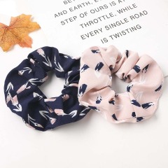 Wholesale fashion girls printed chouchou elastic fabric scrunchies hair ties