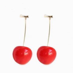 custom fashion trendy Gift fruit Adorable Cherry  Drop dangle Earrings For Women