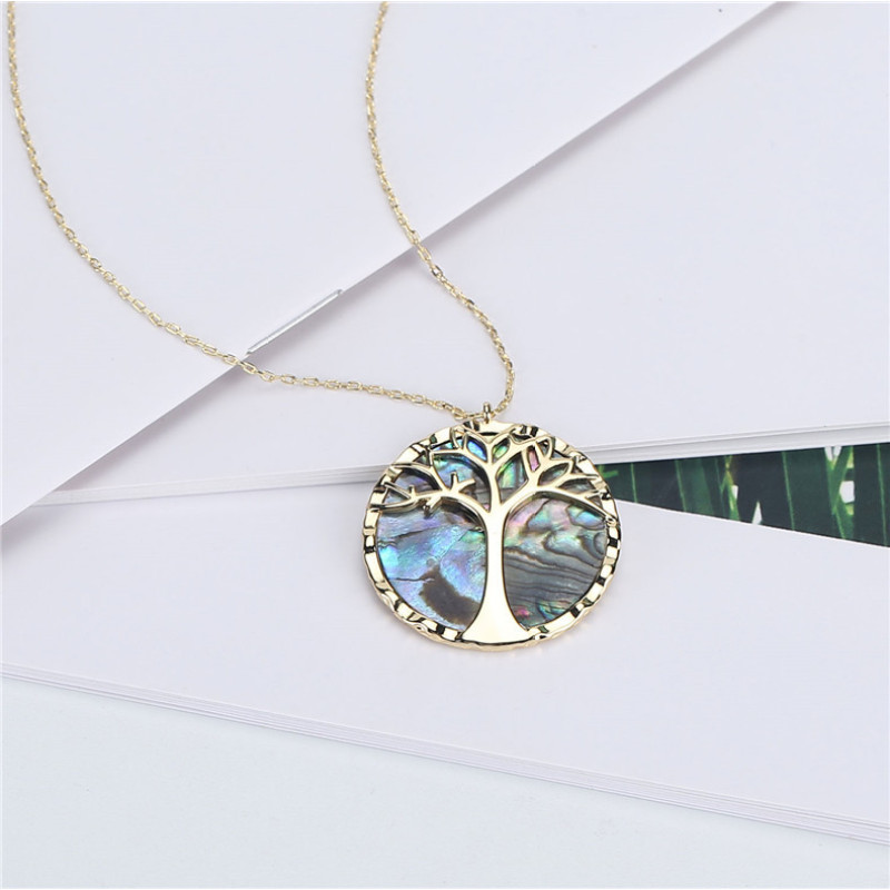 fashion girl women Adjustable round jewelry14K gold natural shell necklace for women fashion girl women Adjustable round jewelry14K gold natural shell necklace for women