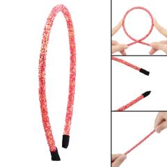 Cheap colorful simple polyester glitter bling Hairbands headbands