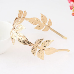 New wedding fancy hairbands metal hair hoop olive leaves rhinestone flower headband women