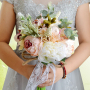 China Wholesale Custom Head Bridal Hand Holding Flower Flowers Artificial Rose Wedding Bouquet  for  Bridal