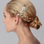 Fashion luxurious flower pearl crystal sliver wed hair accessory side comb Fashion luxurious flower pearl crystal sliver wed hair accessory side comb