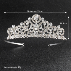 2019 luxury silver rhinestone  crystal wedding round  bridal tiaras  crowns