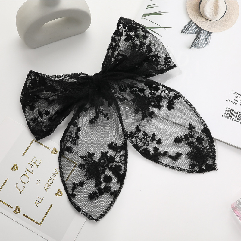 Amazon hot sale custom whosale summer girls lace elastic bow hair ties Amazon hot sale custom whosale summer girls lace elastic bow hair ties