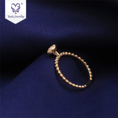 Luxury custom heart shape 14k 18k pure gold engagement moissanite tail ring
