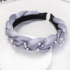 New high end handmade weaving pearl princess wide hair accessories women headband