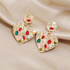 amazon ins Customized fashion trendy lady women girls colorful earring cz stone dangle earring