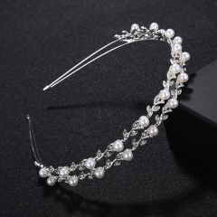 New design silver pearl women wedding round tiara crowns bridal headband New design silver pearl women wedding round tiara crowns bridal headband