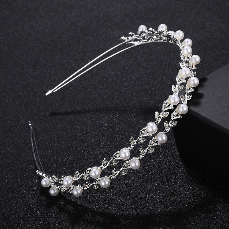 New design silver pearl women wedding round tiara crowns bridal headband New design silver pearl women wedding round tiara crowns bridal headband