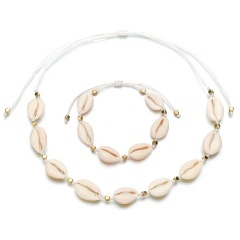 Vacation beautiful women beach holiday pearl conch natural sea shell necklace