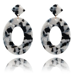 Trendy Europe stock Big Circle Jewelry Acetate Acrylic Resin turtle Earrings For Women