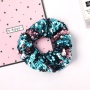 Wholesale factory two color mermaid  fish scale sequin hair scrunchies broad large intestine  hair ties elastic hair band