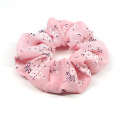 2020 women ponytail printed chiffon elastic scrunchies hair ties for girls