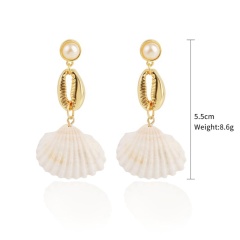 2020 new arrival ins bohemia white shell alloy conch super fairy temperament women's accessories earrings