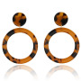 spring fashion Leopard Acetate Geometric Tortoiseshell Round Brown acrylic hoop earrings jewelry