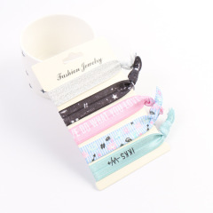 Korea cute pattern custom printed girls lace bow knotted elastic hair ties