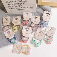 Cute korean translucent fruit watermelon strawberry cherrykids hair ties for baby girls