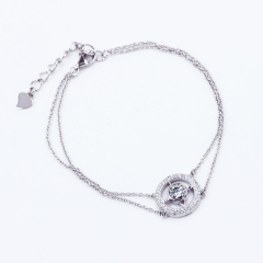 Custom 925 sterling silver white gold plated chains moissanite gemstone bracelet