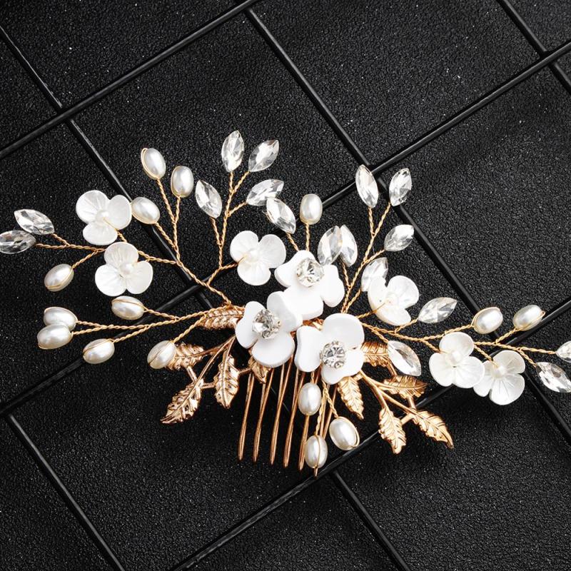 New desgin Rhinestone Jewelry Pearl Hair Accessories Wedding Bridal Hair Combs