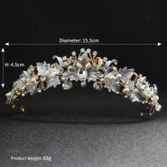 Handmade zircon crystal pearl beauty  flower  pageant  tiara crowns