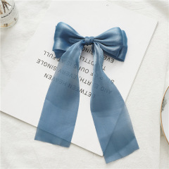 Summer wholesale women new design yarn bowknot ribbon hair clip for girls