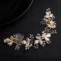 Handmade Rhinestone Pearl Hair Accessories wedding hair comb rose gold Handmade Rhinestone Pearl Hair Accessories wedding hair comb rose gold