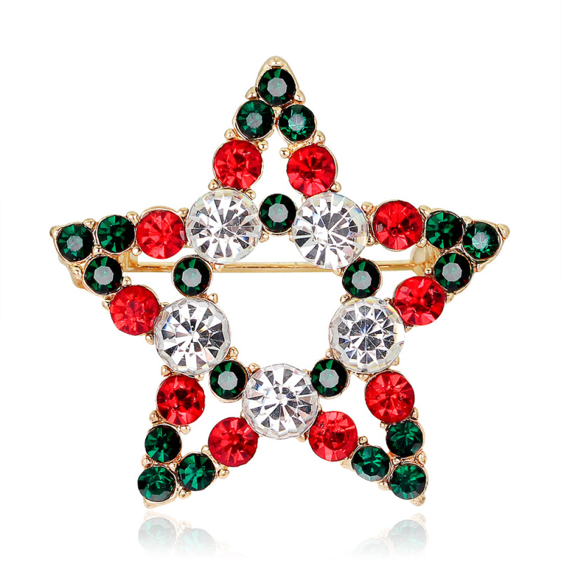 New Arrival Christmas Jewelry Boot Deer Tree Cartoon Colorful Crystal Brooches