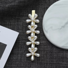 Trendy Wedding Elegant Hair Accessories Pearls Flower Hair Clips For Girl