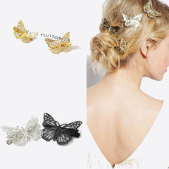 Victoria baroque wedding metal hair accessories pin ribbon bow butterfly  hair clip