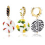 Fashion printing lemon chili alloy copper pearl shell women drop ladies earring Fashion printing lemon chili alloy copper pearl shell women drop ladies earring