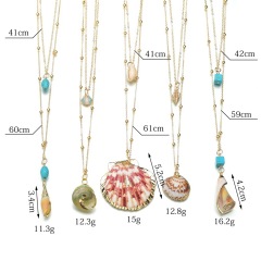 Handmade beautiful women beach holiday cowrie natural shell pendant necklace