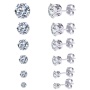 2020 ins new vintage 6 pair zircon  pearl shell hanging  earrings set combination for women