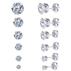2020 ins new vintage 6 pair zircon pearl shell hanging earrings set combination for women