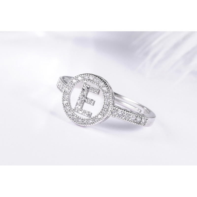 Glowing diamonds with 26 letters opening or girls adjustable slip hollow rings Glowing diamonds with 26 letters opening or girls adjustable slip hollow rings