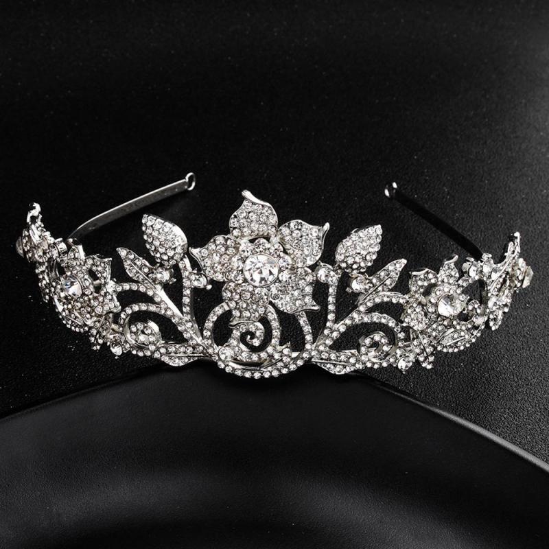 Luxury Alloy Water Lead Handmade  Wedding Bridal Crystal Headpiece Tiara Crowns
