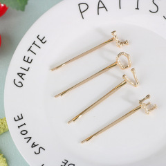 Custom fashion women girls metal plating 26 english letters hair pin with words