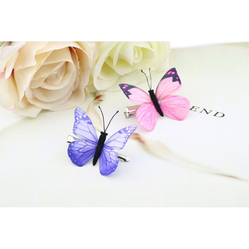 Wholesale beautiful baby children cloth girls colorful stereoscopic butterfly hair clips for kids Wholesale beautiful baby children cloth girls colorful stereoscopic butterfly hair clips for kids