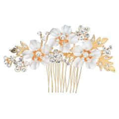 Gold flower Wedding hair accessories pearl crystal flower bridal hair combs Gold flower Wedding hair accessories pearl crystal flower bridal hair combs