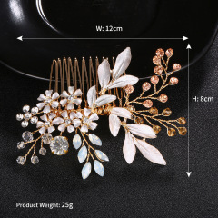 OEM Handmade rhinestone pearl flower hair band wedding bridal hair clip