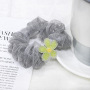Summer crystal flower yarn elastic hair scrunchies for girls  hair accessories
