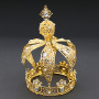 wholesale gold Alloy Handmade Wedding Bridal round tall colorful boy king pageant crowns for men