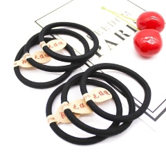 Handmade custom elastic hair tie pure black seamless high elastic hair tie with logo