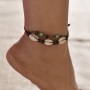 Jewelry travel beach ankle bracelet sea shell rope anklet sets for women